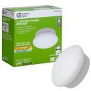lot 201 image: Spin Light 7 in. White Selectable LED Flush Mount Ceiling Light Closet Laundry Basement 810 Lumens 3000K 4000K 5000K