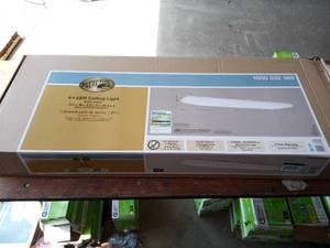 lot 213 image: 49 in. x 18 in. Traditional Rectangle Smooth Lens LED Flush Mount Ceiling Light Dimmable High Output 5500 Lumens 4000K