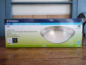 lot 172 image: 15-Watt Brushed Nickel Integrated LED Flush Mount by Westinghouse