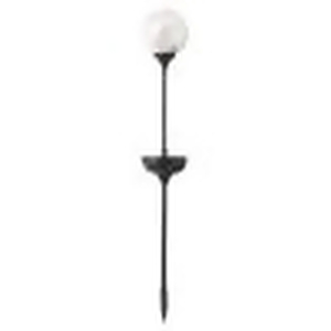 lot 177 image: Solar Black Integrated LED Stake Light with Crackled Glass Globe