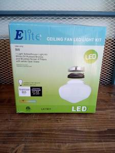 lot 187 image: Multi-colored Ceiling Fan Globe LED Light Kit by Elite