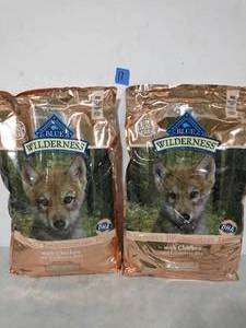 2 BAGS Blue Buffalo Wilderness Large Breed Puppy Chicken Recipe Grain-Free Dry Dog Food, 24-lb bag