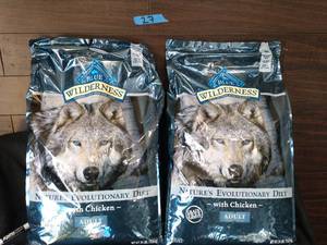 2 BAGS OF Blue Buffalo Wilderness Chicken Recipe Grain-Free Dry Dog Food
