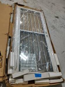 32 in. x 80 in. Waterford White Recessed Mount All Season Security Door with Self-Storing Glass and Screen