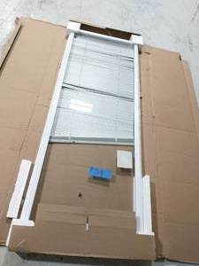 White Cordless Add On Enclosed Aluminum Blinds with 12 in. Slats, for 22 in. Wide x 64 in. Length Door Windows