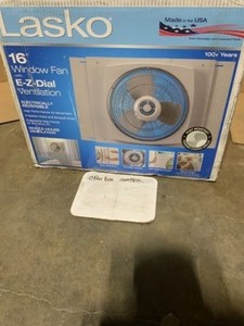 lot 16 image: LASKO 16 IN. WINDOW FAN WITH EZ- DIAL VENTILATION. SEE PICTURES
