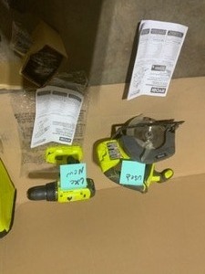 lot 19 image: RYOBI ONE 18VOLT 2 PC. COMBO KIT 12 2-SPEED DRILL AND 5-12 CIRCULAR SAW. SEE PICTURES
