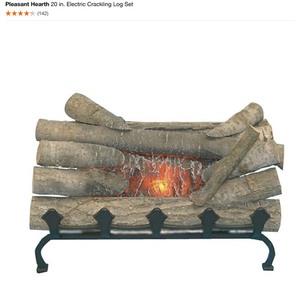 lot 34 image: (2) PLEASANT HEARTH 20 IN. ELECTRIC FIREPLACECRACKING LOG SETS. SEE PICTURES
