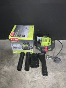 lot 51 image: RYOBI 175 MPH 760 CFM 38CC GAS BACKPACK LEAF BLOWER. SEE PICTURES