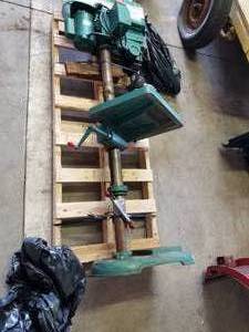 lot 211 image: Powermatic Drill Press 1150  with Chicago Quadrill Co The QuadTapper No.1 High Speed tapping Head, Marathon Electric Motor (on pallet)