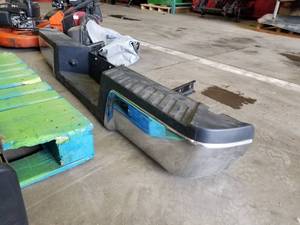 lot 223 image: Chrome Pickup Truck Rear Bumper with Rubber Step Guard