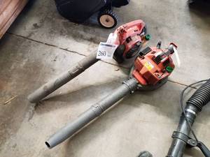 lot 260 image: Lot of (2) Husqvarna Gas Powered Yard Blowers (1 for parts only)