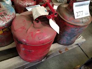 lot 277 image: Lot of (2) Metal Gas Cans