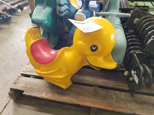 lot 293 image: Saddle-Mates Yellow Duckie Commercial Playground Spring Seated Childrens Rider