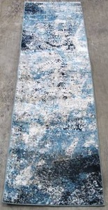 lot 460 image: Art Carpet Carmel 2ft x 7ft BlueWhiteBlack Runner Rug Made in Turkey