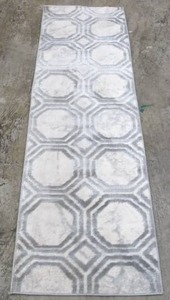 lot 480 image: Art Carpet Carmel 2ft x 7ft Grey White Area Runner Rug