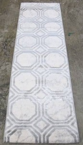 lot 462 image: Art Carpet Carmel 2ft x 7ft Grey White Area Runner Rug