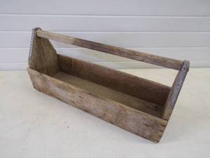lot 51 image: Vintage Wood Toolbox