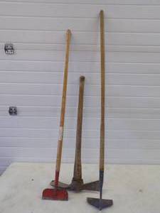 lot 94 image: Pick Axe, Hoe, Scraper
