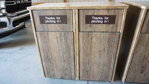 2 Waymar Industries Wood Garbage Containers