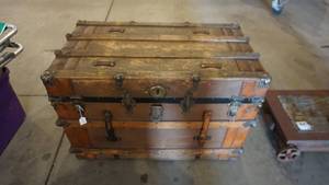 Vintage Wood Steamer Trunk
