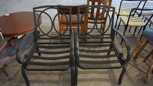 2 Black Metal Outdoor Chairs