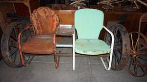 Vintage Homemade Metal Outdoor Seating