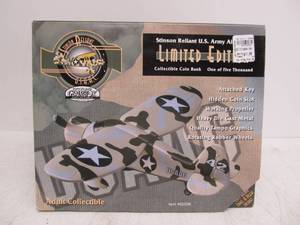 lot 43 image: Gearbox Stinson Reliant Metal Coin Bank Airplane