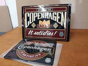 Pair of Copenhagen Snuff Tin Signs