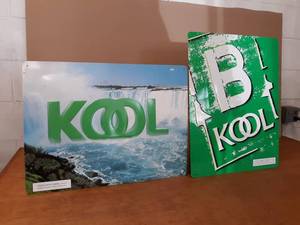 Pair of KOOL Cigarettes Tin Signs