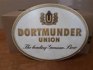 Vintage Dortmunder Union German Beer Sign