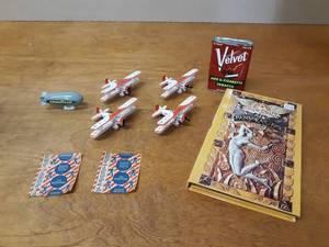 Red Baron Bi-Plane Collection, Cracker Jack Prizes, Velvet Tobacco Tin & Aerosmith Pandoras Box CD Collection