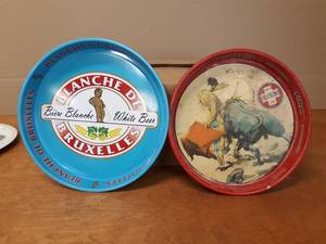 Cruz Blanca & Blanche De Bruxelles Vintage Beer Trays