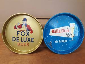 Fox De Luxe & Ballantine Vintage Beer Trays