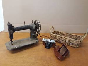 Vintage Practica FX3 Camera, Old Sewing Machine and More