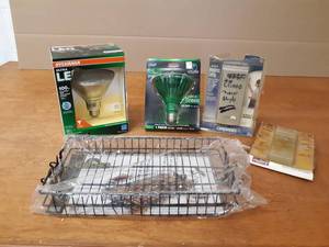 (2) Wireless Garage Door Opener Pads, LED Flood Lights and Grilling Basket