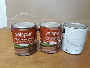 (3) Gallons Valspar Exterior Semi-Transparent Concrete Stain - Tintable Base