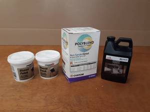 (2) 1 Quart Stucco Patch, 10 LB Tobacco Brown Grout Mix and 64oz Fog Machine Solution