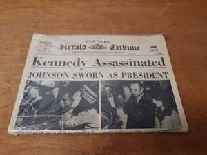 Kennedy Assassinated New York Herald Tribune Newspaper