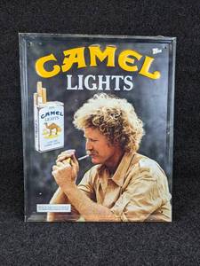 Camel Lights Cigarettes 1984 Embossed Tin Sign