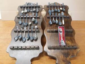 Collection of 30 Spoons on 2 Displays