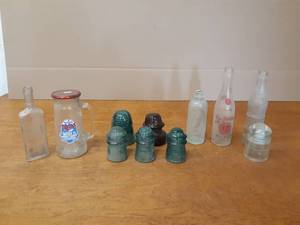Lot of Vintage Bottles and Insulators