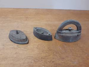 Lot of 3 Antique Irons - Dover and Ferrosteel