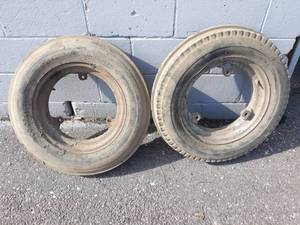 Pair of 5.50-16 Front Tractor Tires and Rims - Farmall M or H