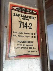 lot 102 image: 14 Foot Werner Extension Ladder