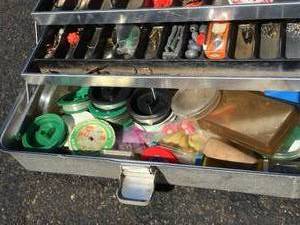 lot 120 image: Umco Tackle Box Full of Vintage Tackle