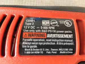 lot 126 image: Black and Decker Rechargeable Drill