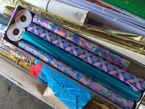 lot 130 image: Giftwrap Lot In Sterilite Bins