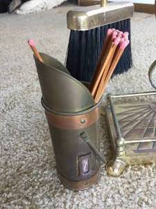 lot 167 image: Brass Duck Themed Fire Place Utensils