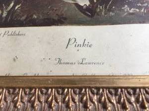 lot 181 image: Pinkie Framed Art by Thomas Lawrence In Ornate Gold Frame
